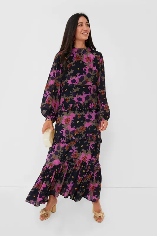 Exclusive Suzani Navy Mock Neck Dress sold by Tuckernuck