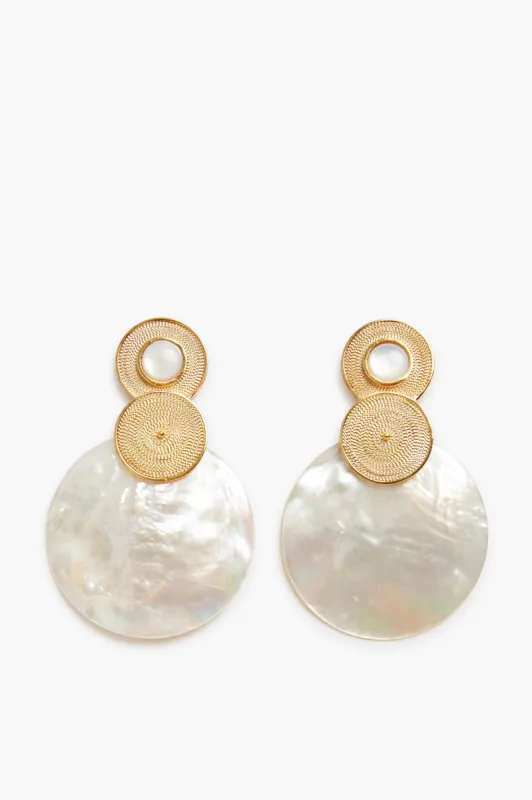 Divine Pearl Shell Hoops sold by Tuckernuck