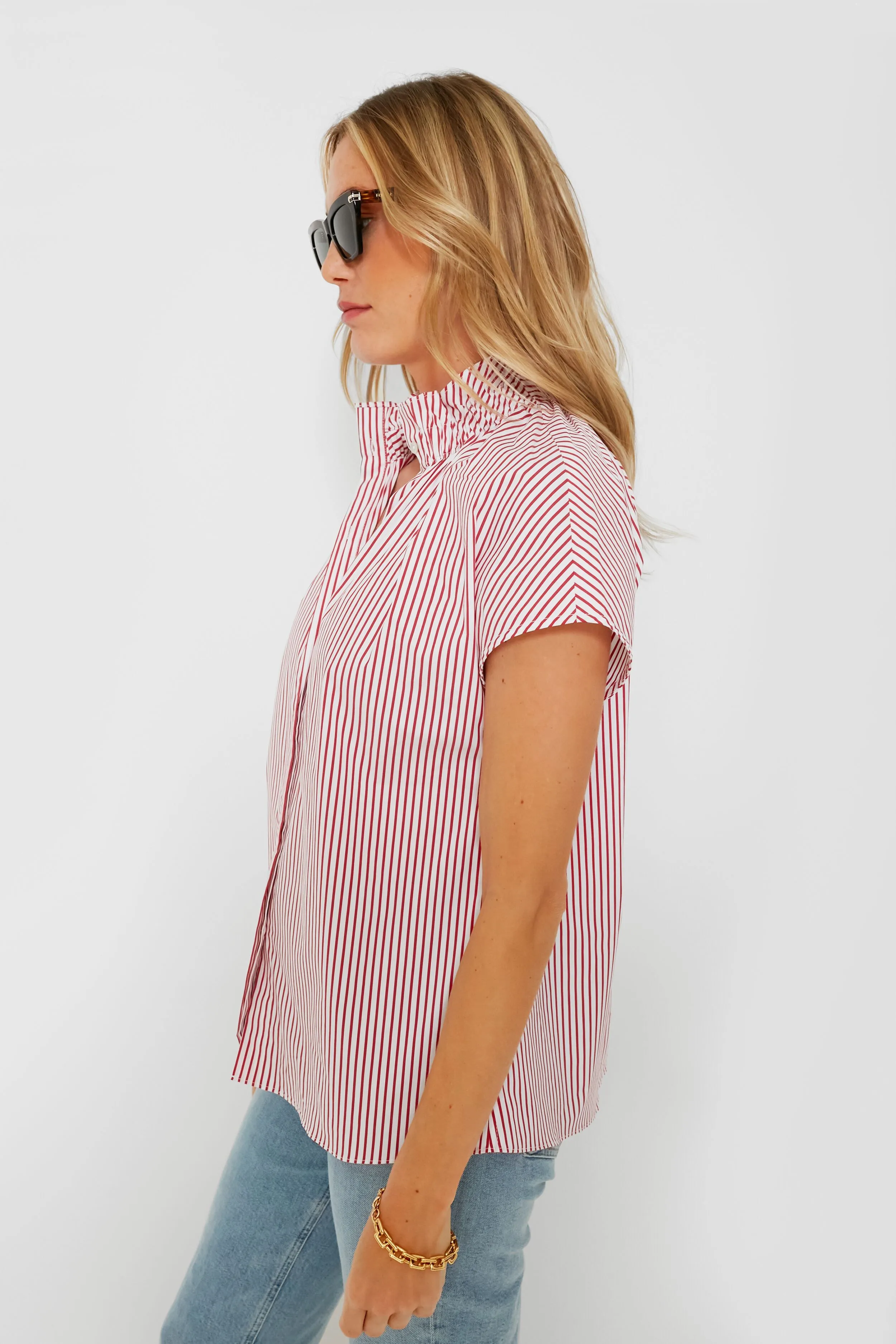 Red Stripe Rae Blouse sold by Tuckernuck product image thumbnail 3