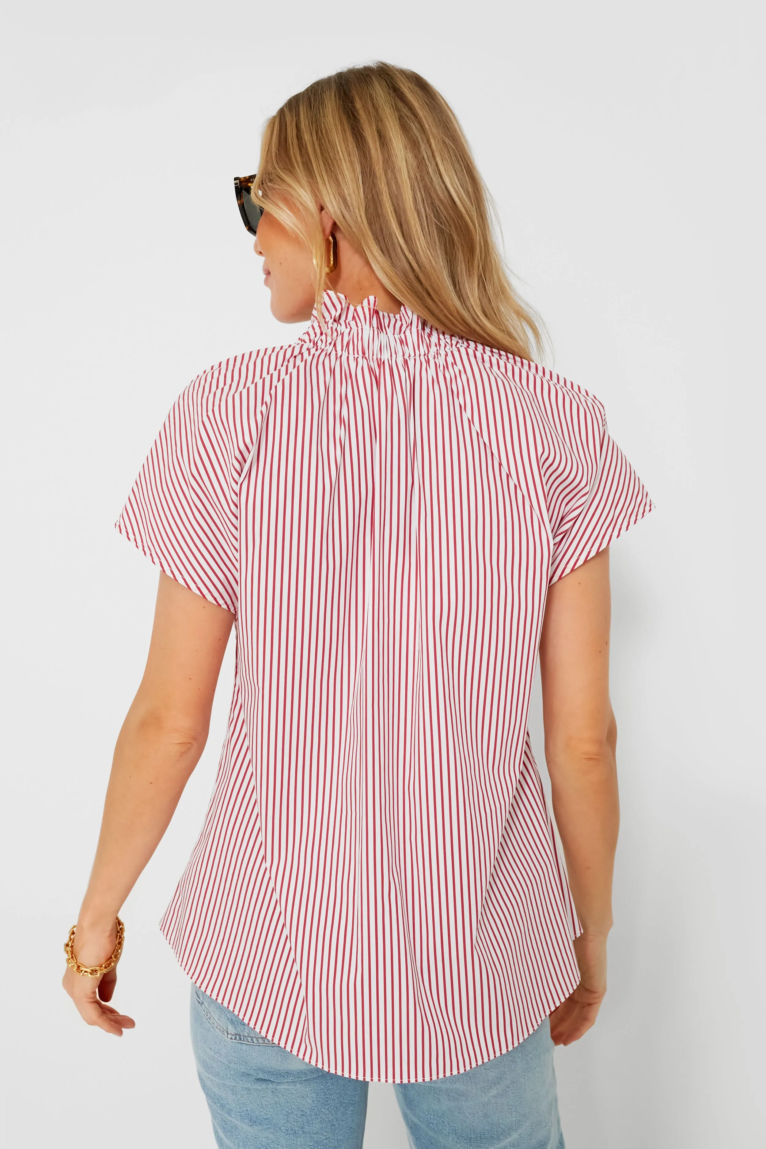 Red Stripe Rae Blouse sold by Tuckernuck product image thumbnail 4