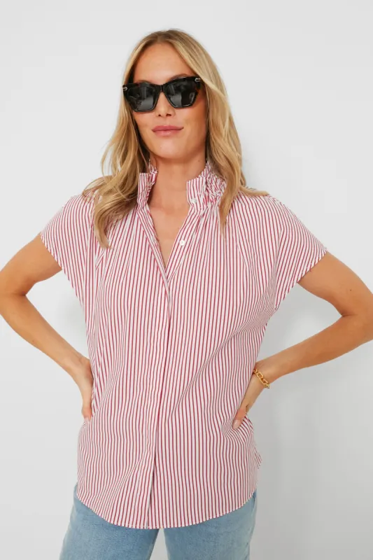 Red Stripe Rae Blouse sold by Tuckernuck
