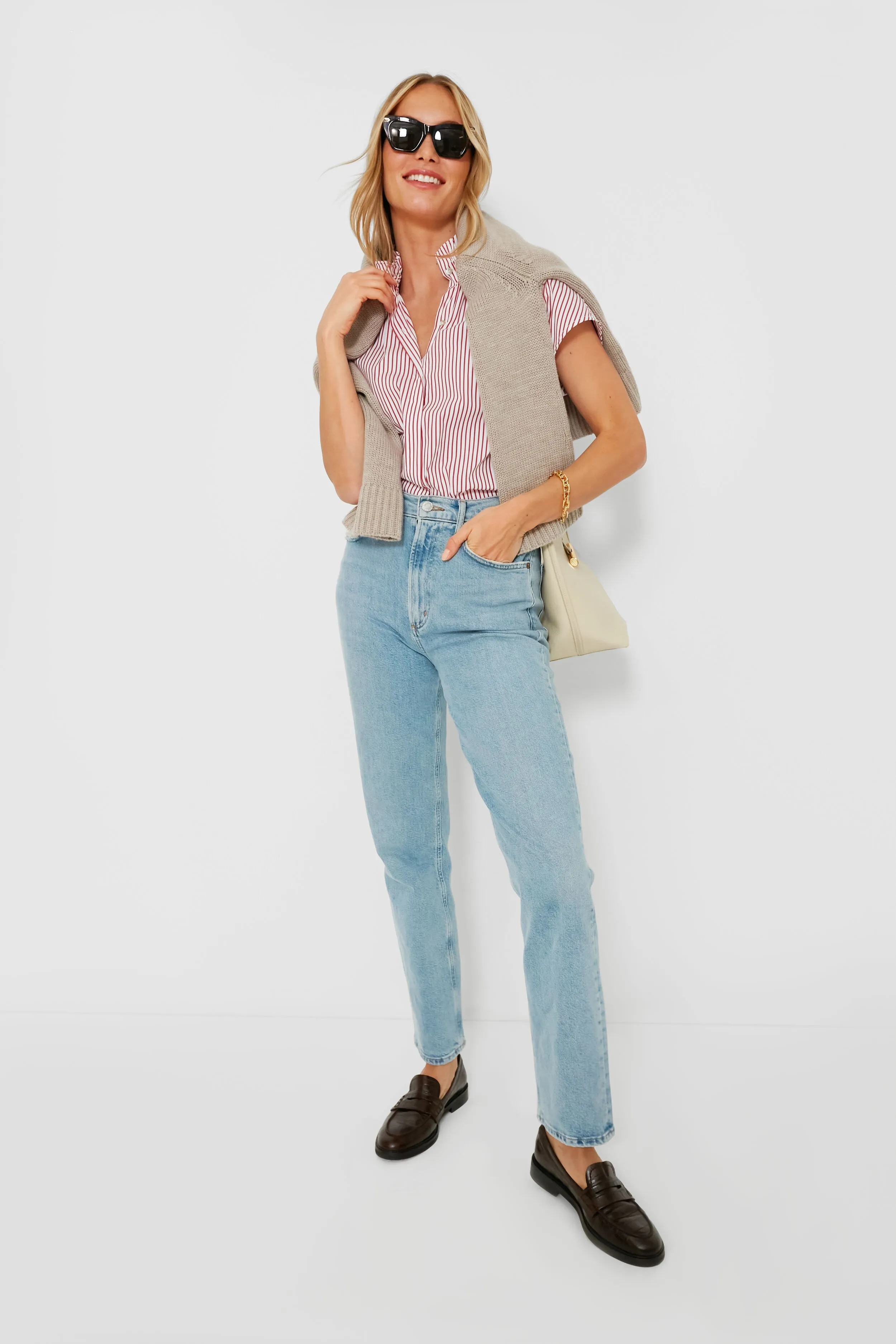 Red Stripe Rae Blouse sold by Tuckernuck product image thumbnail 2