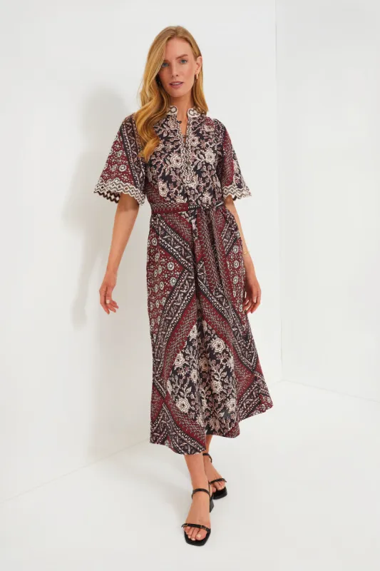 Red Danae Print Shortsleeve Dress sold by Tuckernuck