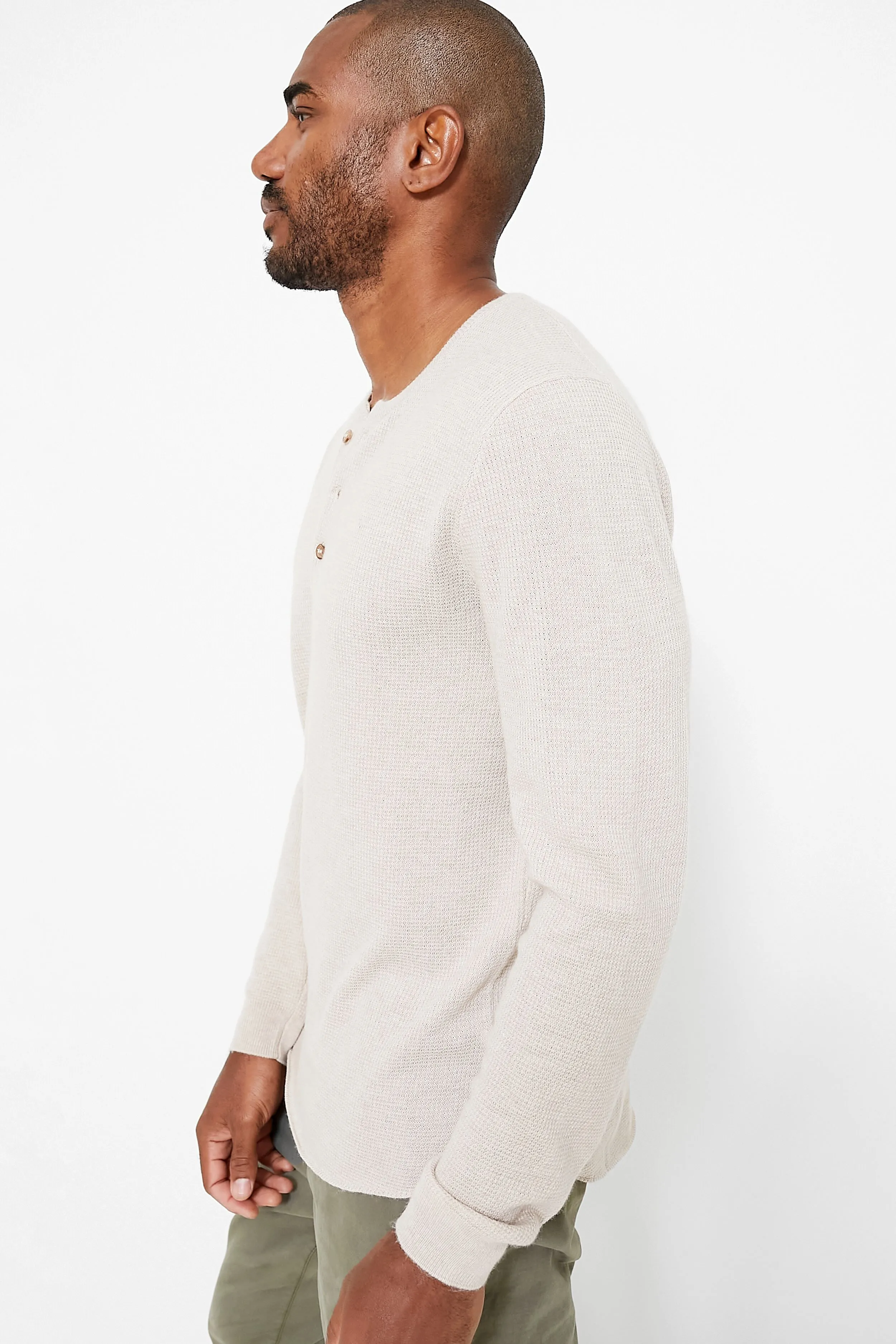 Oyster Midweight Sweater Henley sold by Tuckernuck product image thumbnail 3