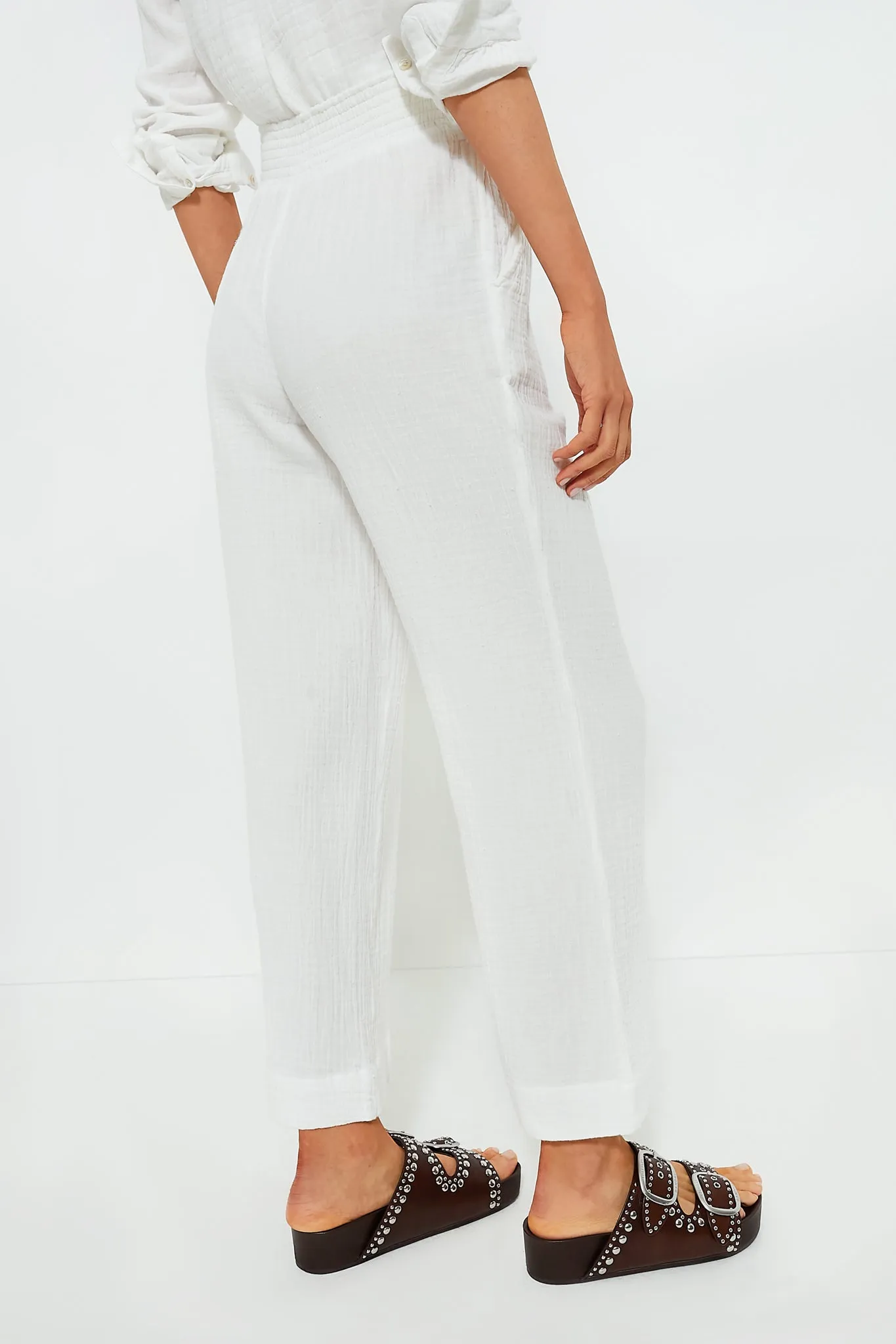 White Dream Cotton Gauze Wide Leg Pant sold by Tuckernuck product image thumbnail 4