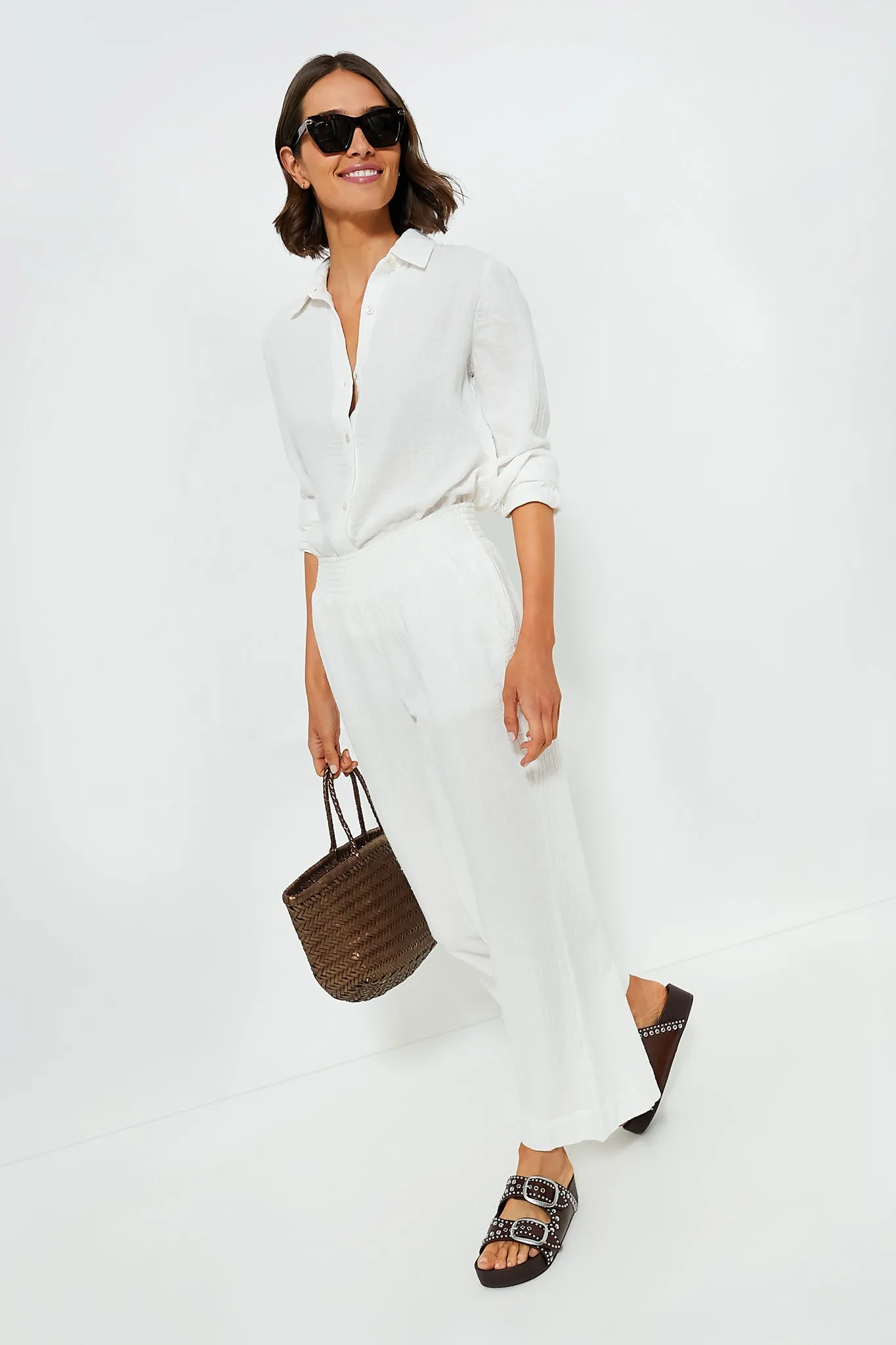 White Dream Cotton Gauze Wide Leg Pant sold by Tuckernuck product image thumbnail 2