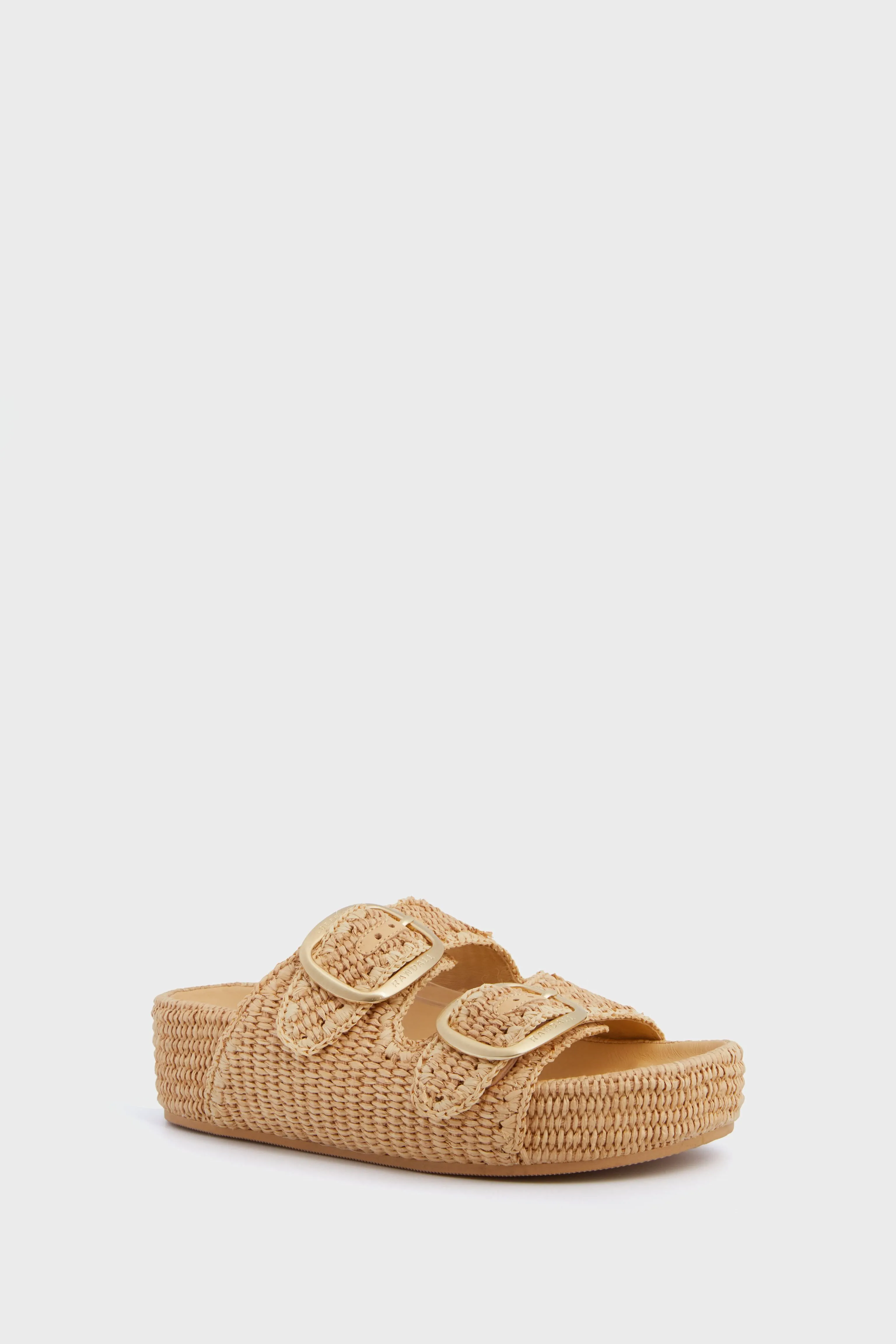 Natural Chunky Woven Raffia Sandals sold by Tuckernuck