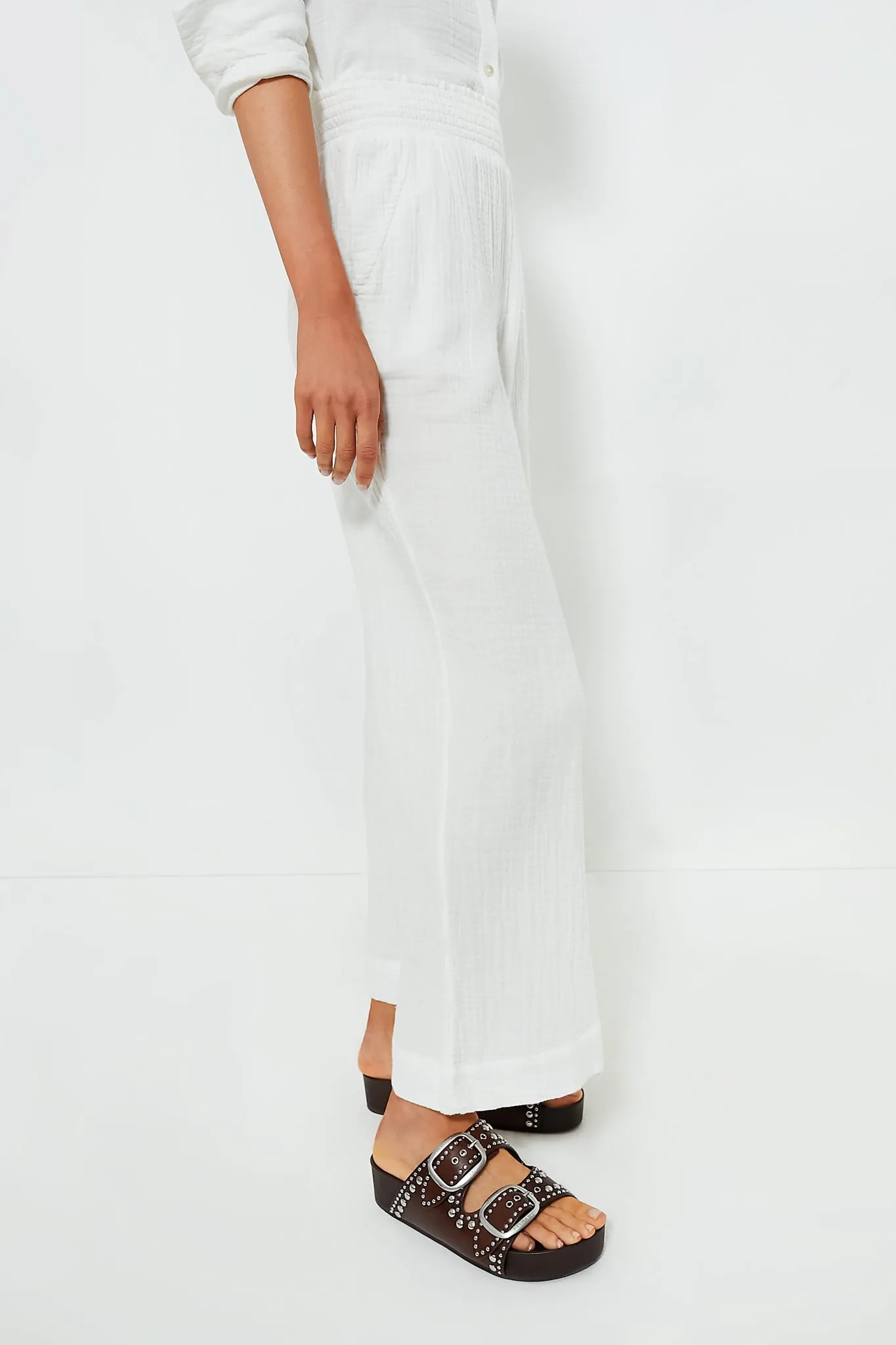 White Dream Cotton Gauze Wide Leg Pant sold by Tuckernuck product image thumbnail 3