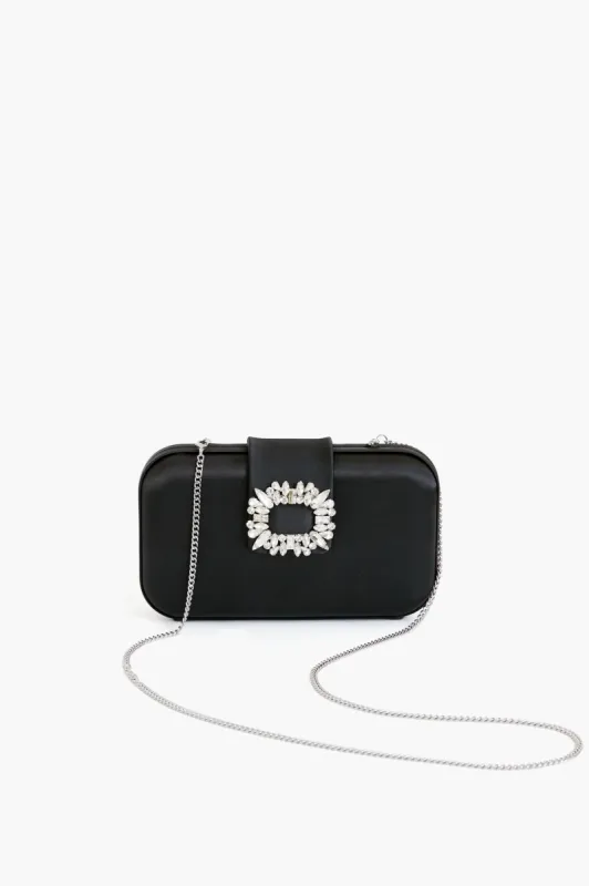 Black Emmy Crystal Trim Clutch sold by Tuckernuck
