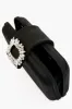 Black Emmy Crystal Trim Clutch sold by Tuckernuck