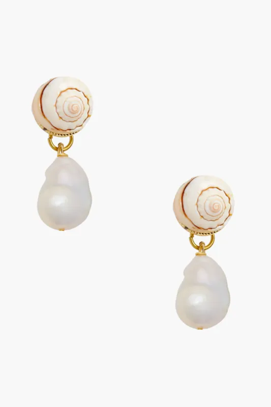 Cowrie Baroque Pearls Earrings sold by Tuckernuck