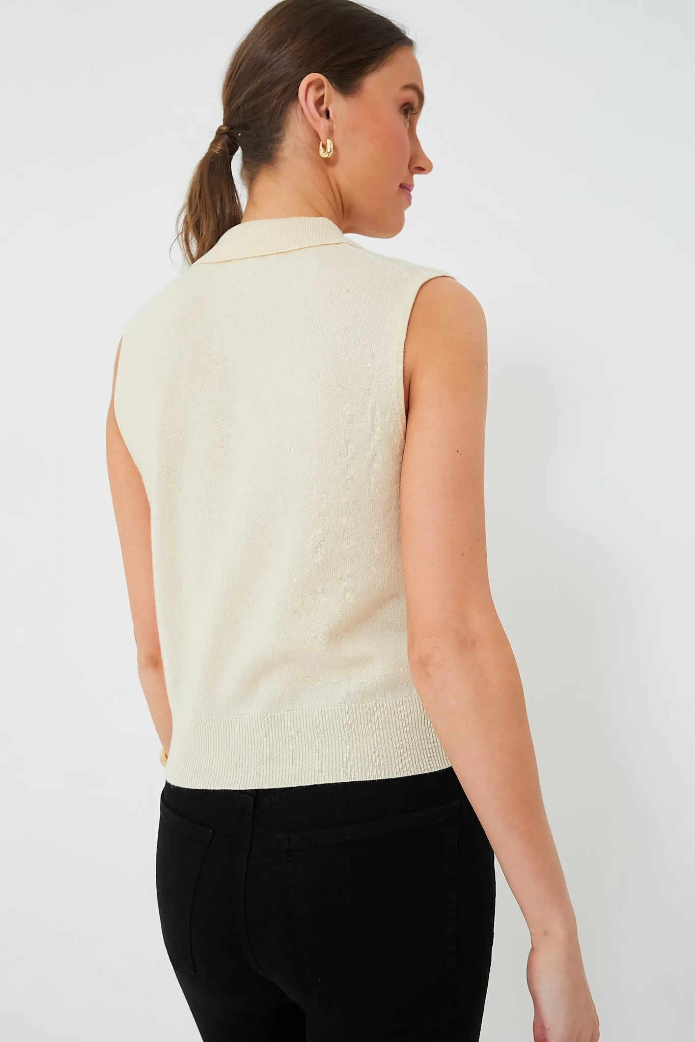 Alabaster Gleam Cashmere Mix Sleeveless Polo sold by Tuckernuck product image thumbnail 4