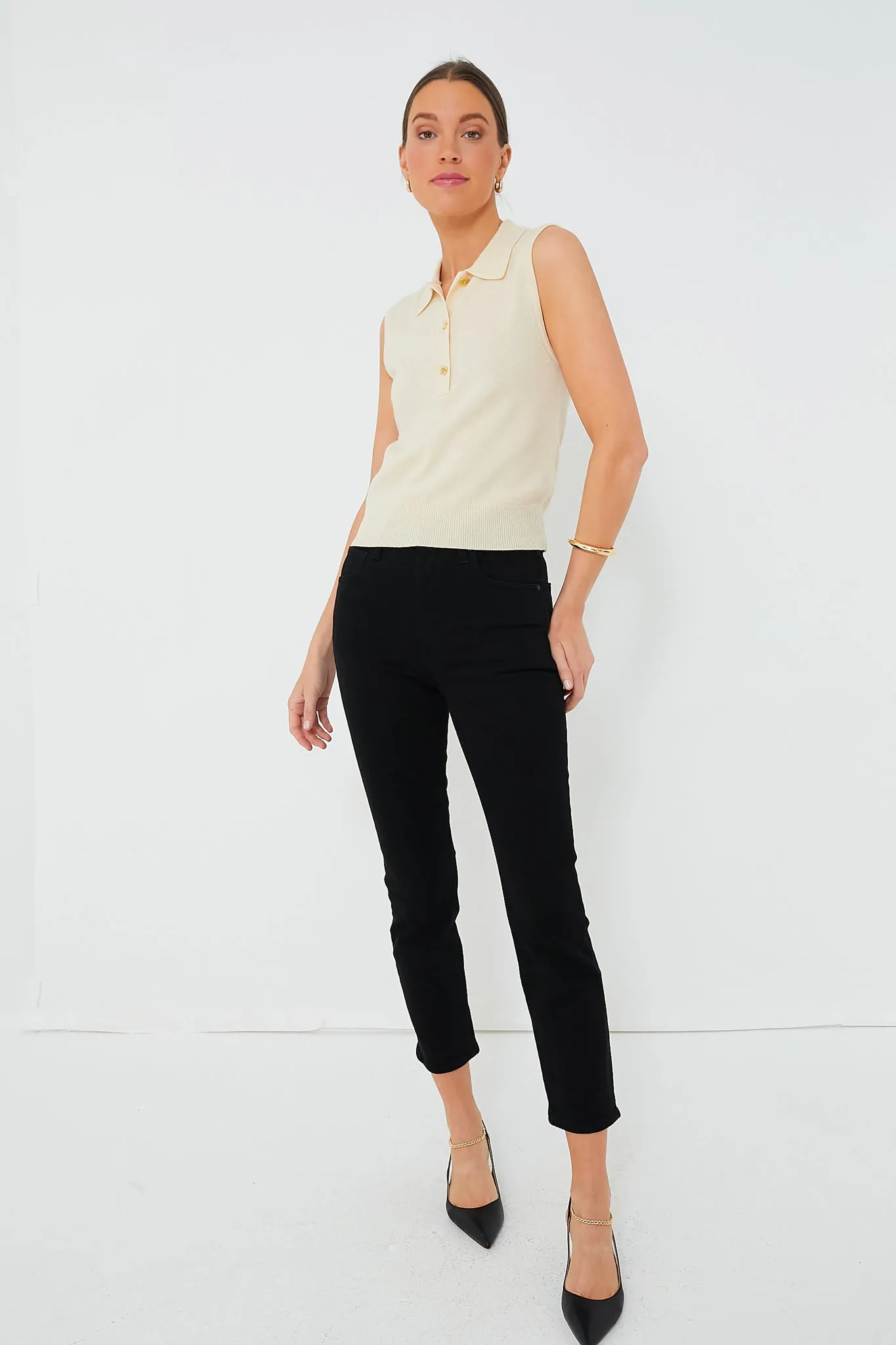 Alabaster Gleam Cashmere Mix Sleeveless Polo sold by Tuckernuck product image thumbnail 2