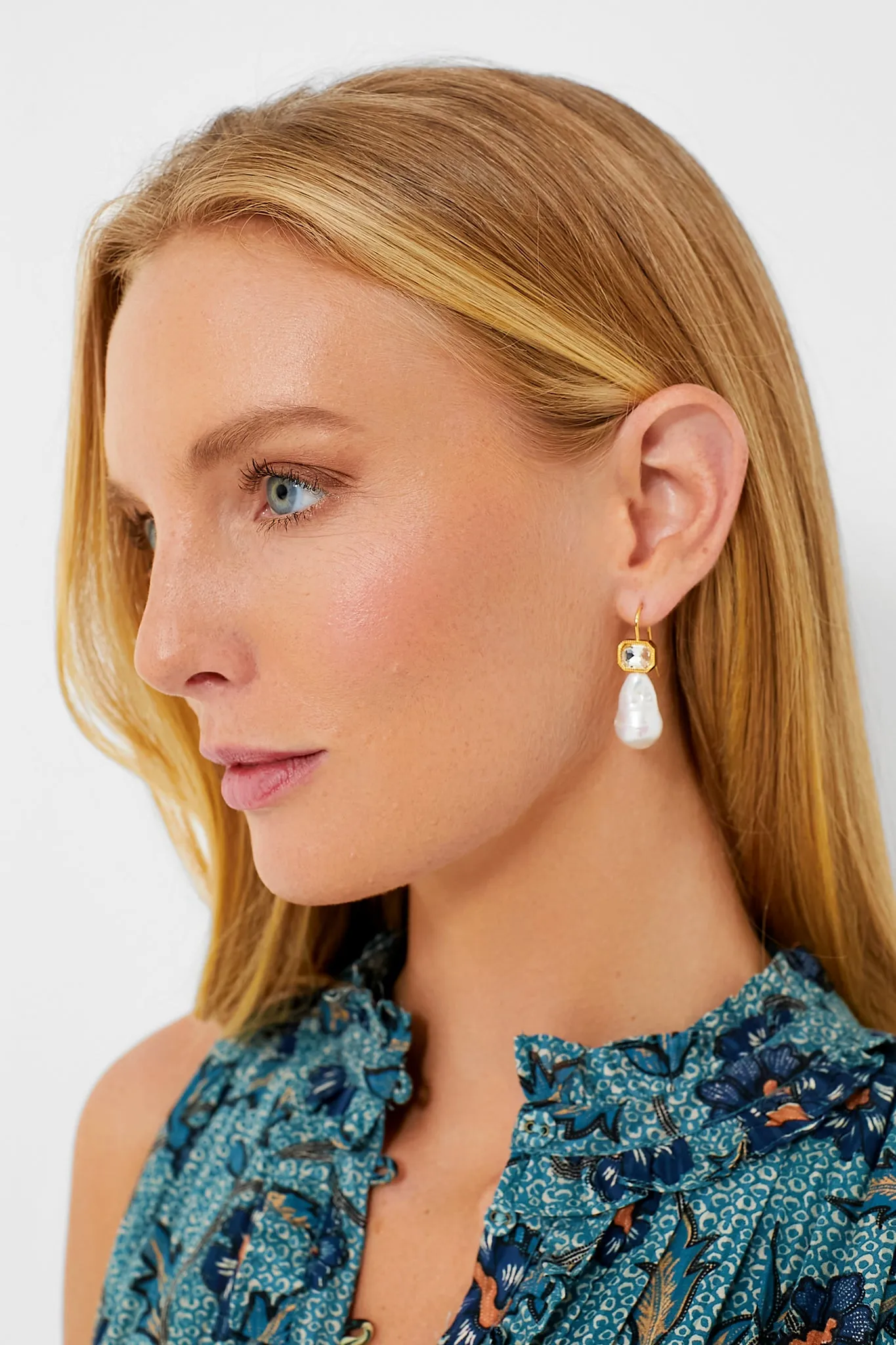 Pearl and Crystal Dangle Earrings sold by Tuckernuck product image thumbnail 2