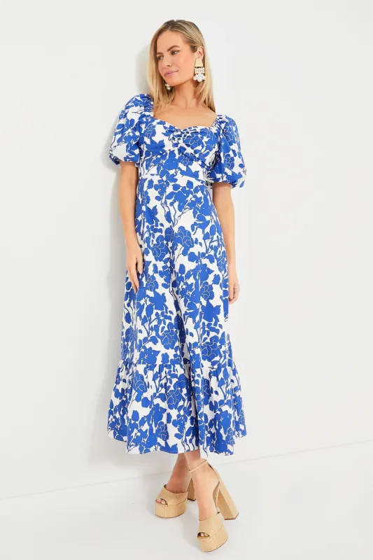 Blue Floral Seaport Midi Dress sold by Tuckernuck