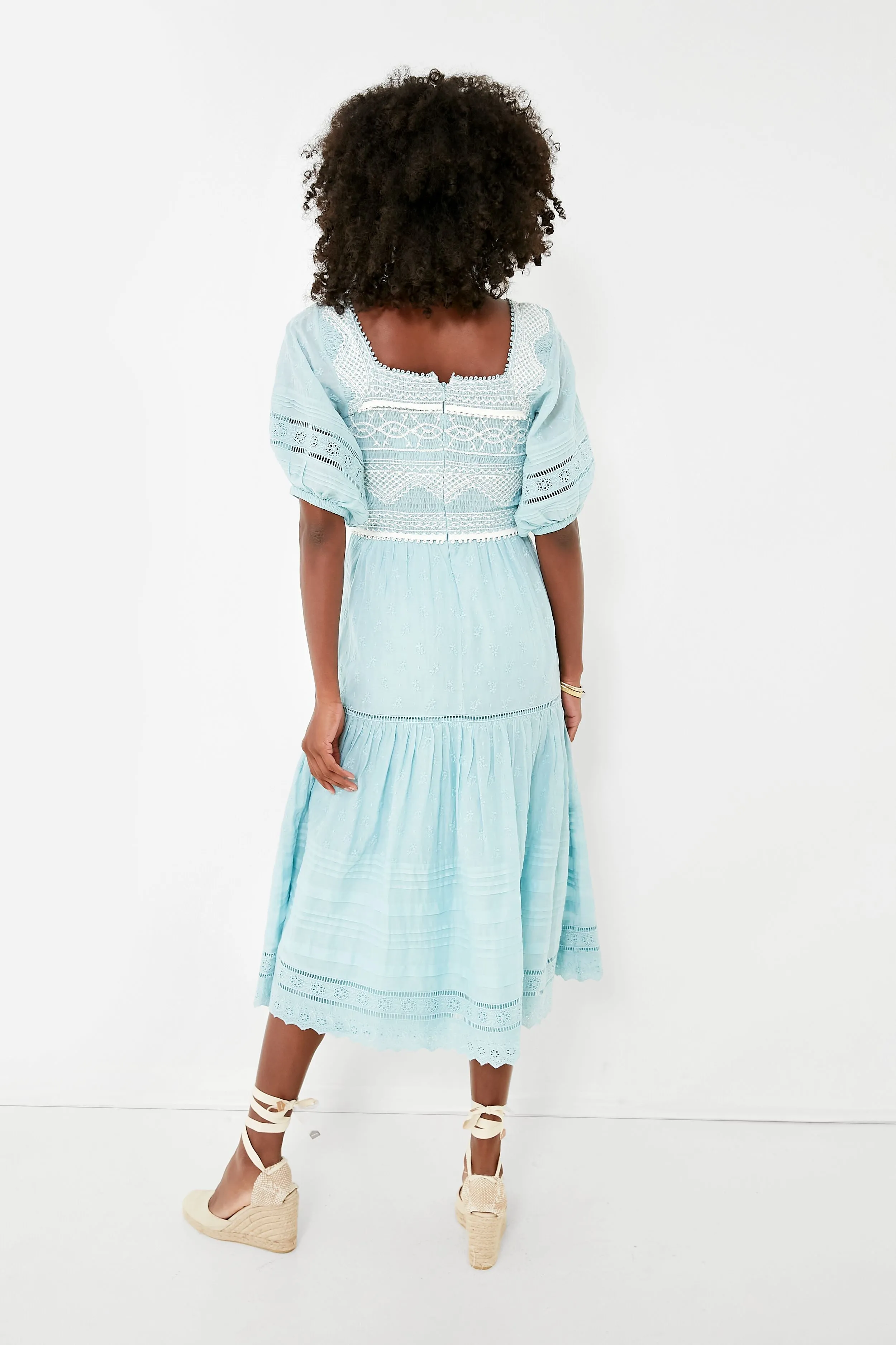 Blue Olga Hand Smocking Puff Sleeve Dress sold by Tuckernuck product image thumbnail 4