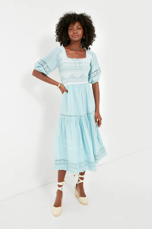 Blue Olga Hand Smocking Puff Sleeve Dress sold by Tuckernuck