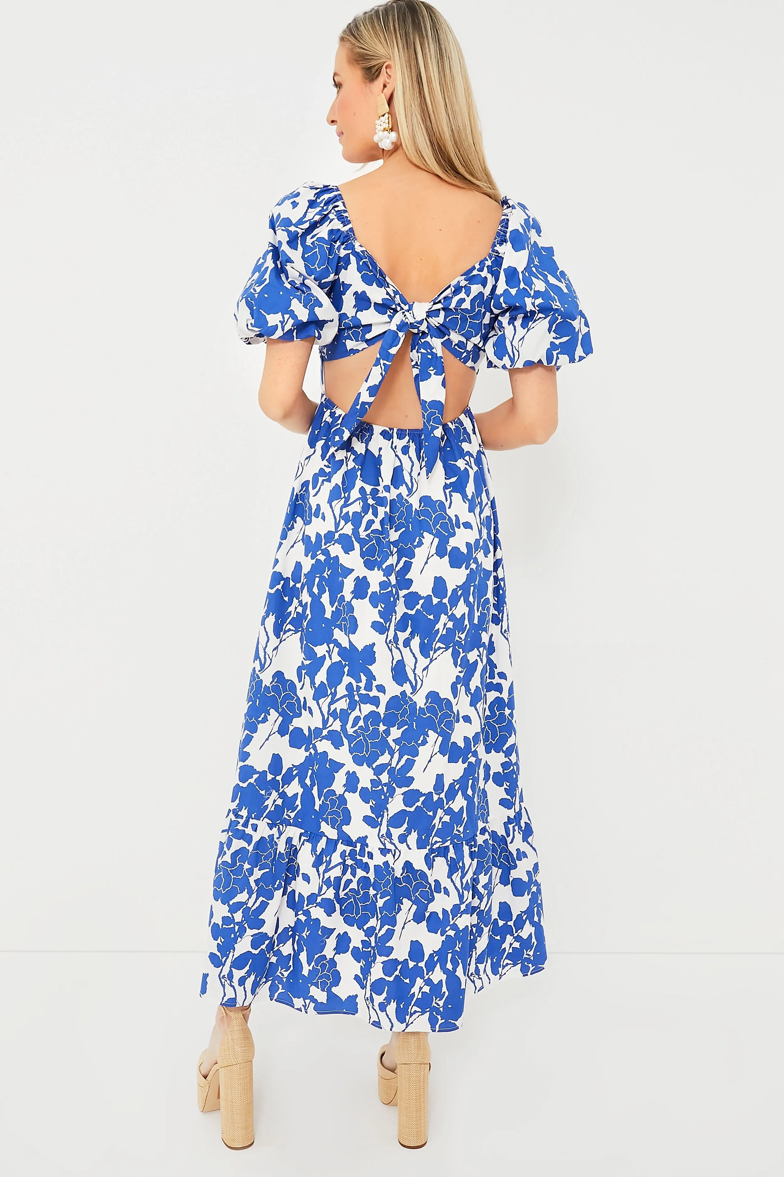 Blue Floral Seaport Midi Dress sold by Tuckernuck product image thumbnail 4