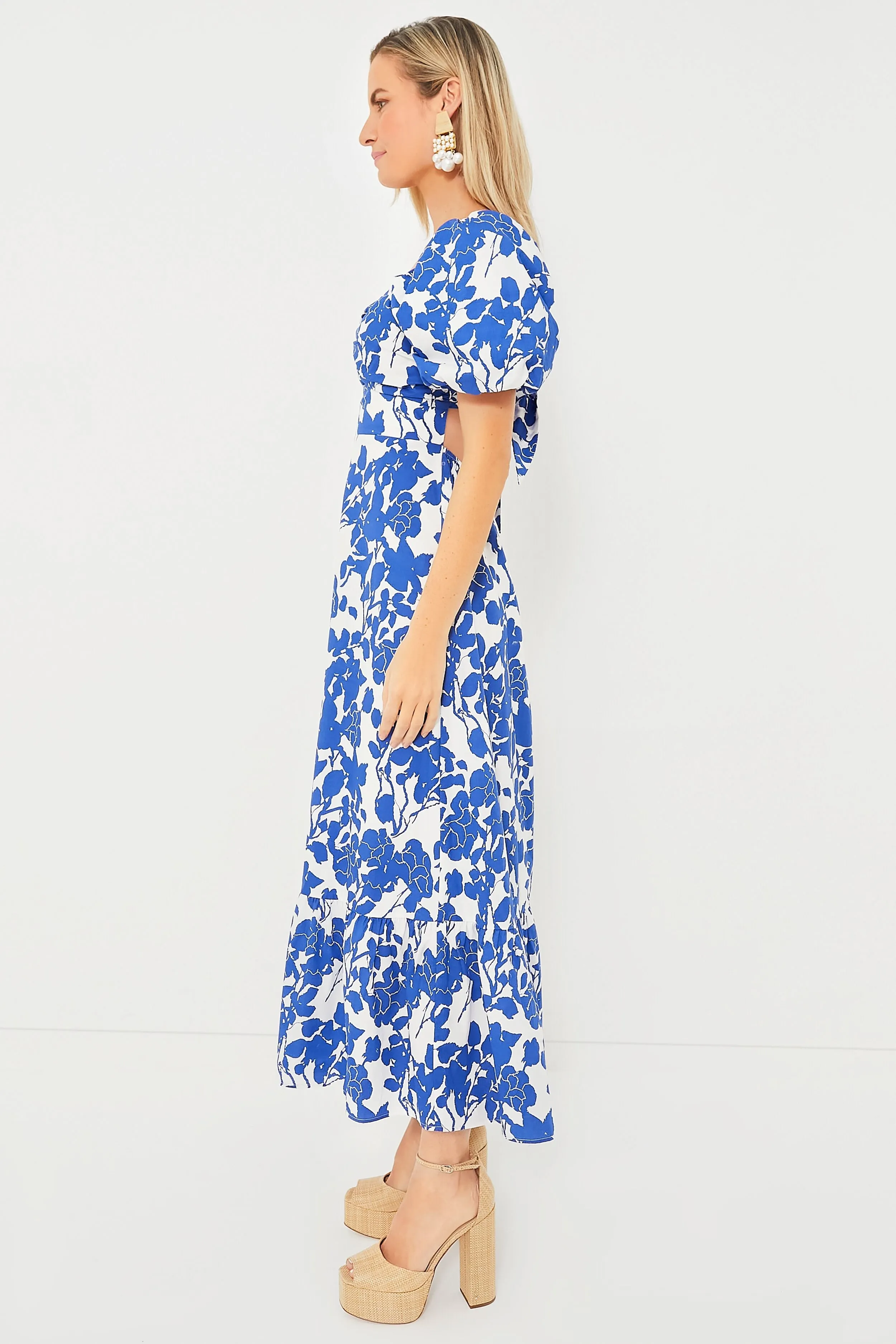Blue Floral Seaport Midi Dress sold by Tuckernuck product image thumbnail 3