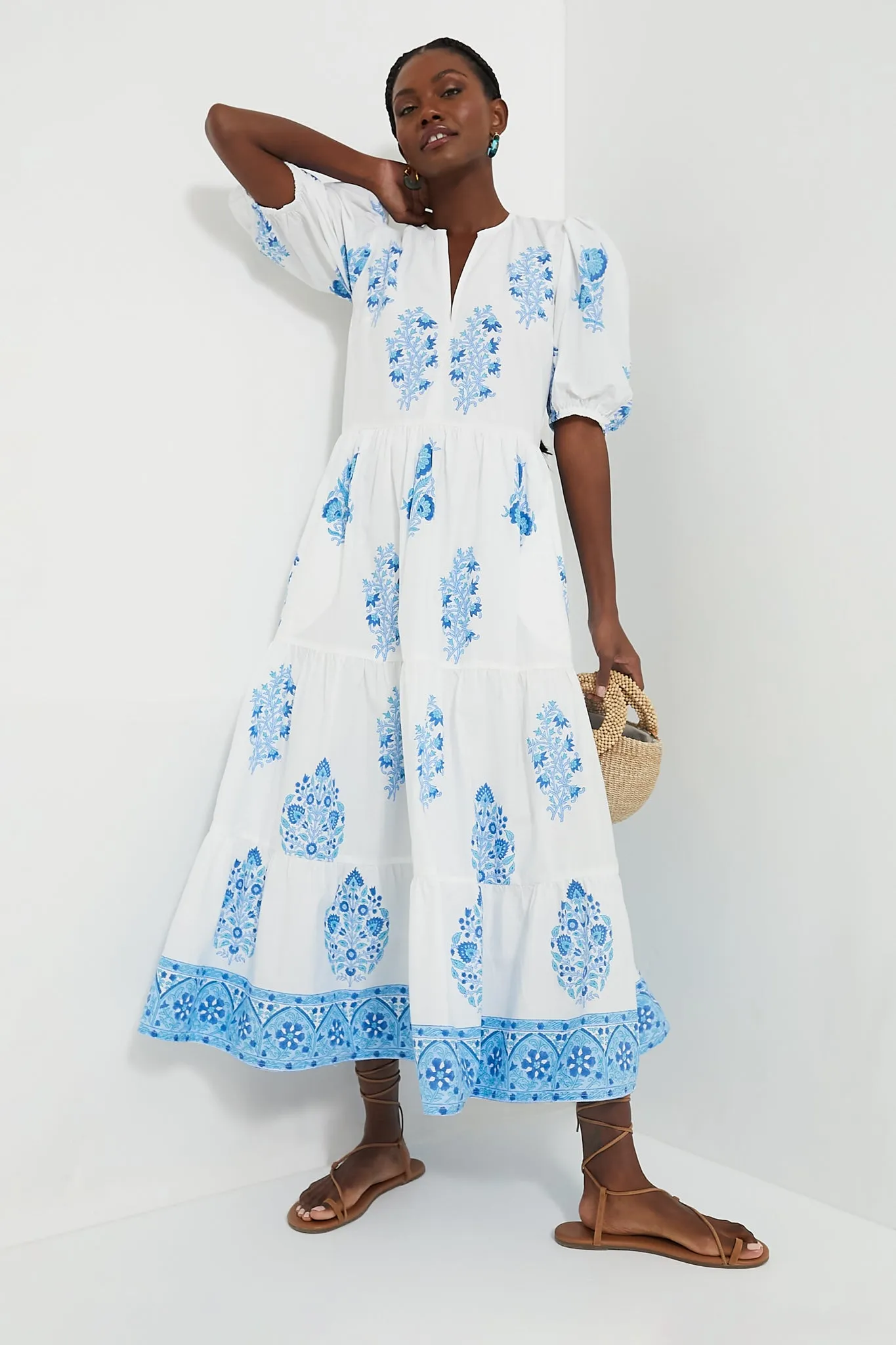 Laguna Blue Puff Sleeve Maxi Dress sold by Tuckernuck product image thumbnail 2