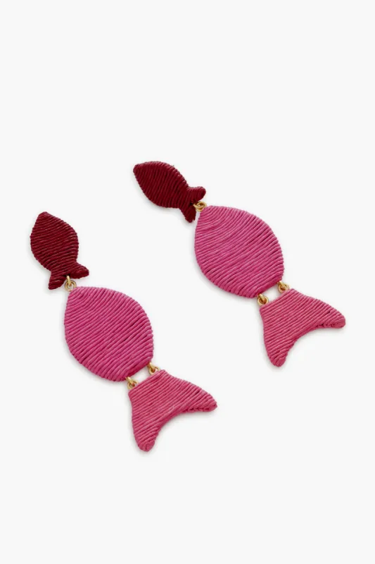 Pink Raffia Gilly Earrings sold by Tuckernuck