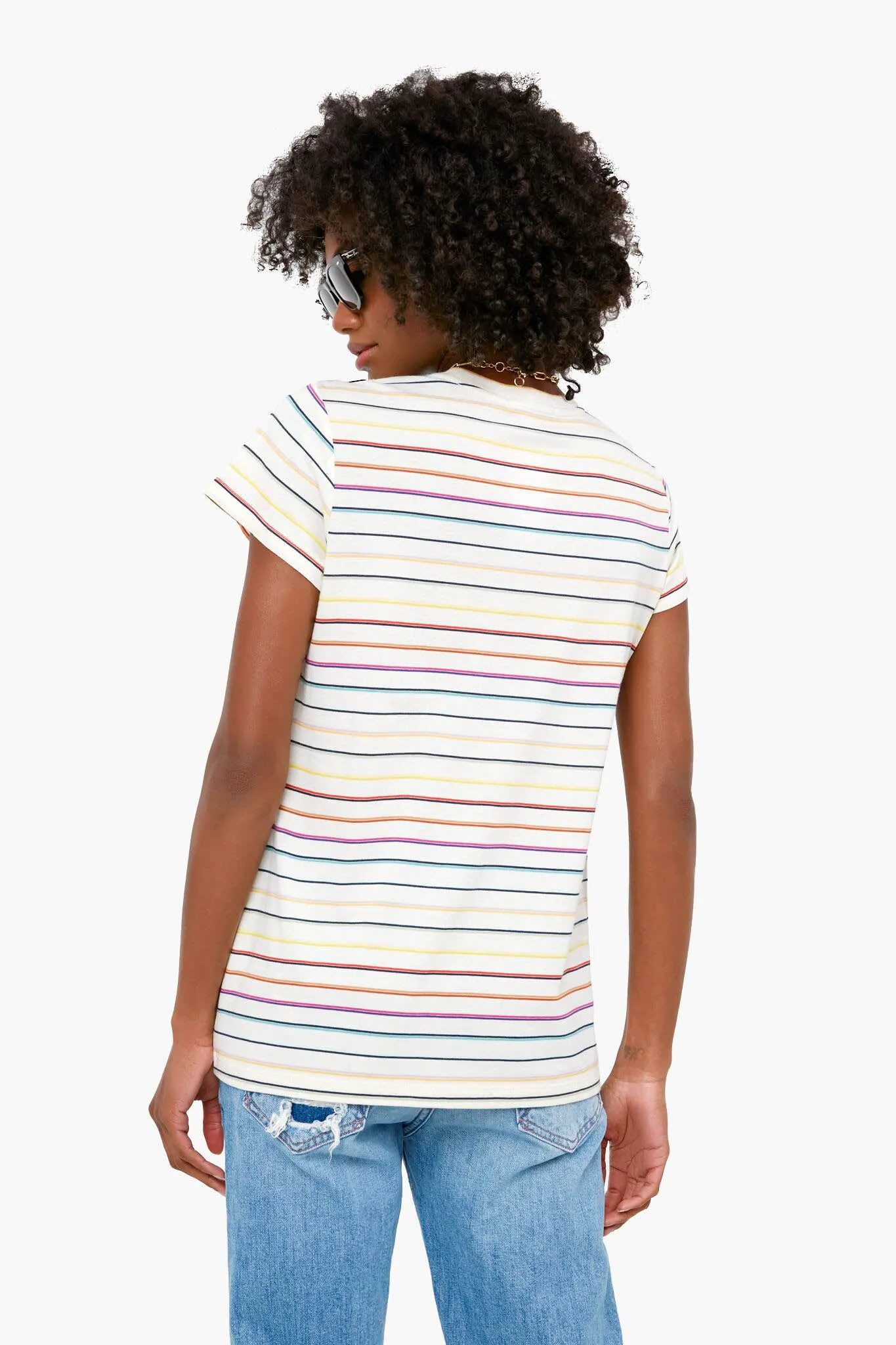 Rainbow Stripe Swing Crew Tee sold by Tuckernuck product image thumbnail 4