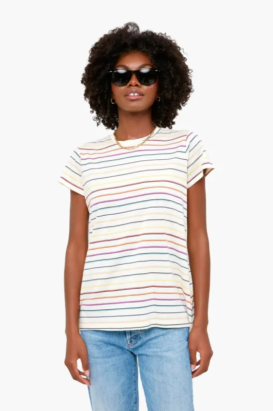 Rainbow Stripe Swing Crew Tee sold by Tuckernuck