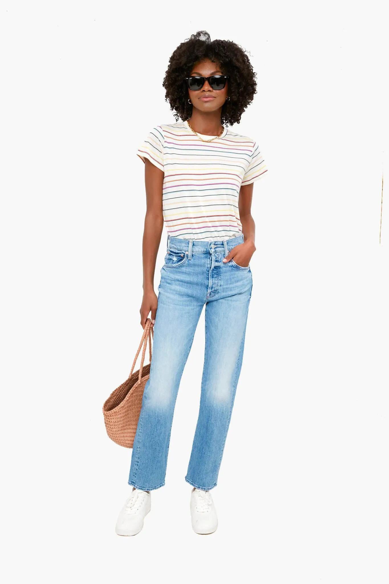 Rainbow Stripe Swing Crew Tee sold by Tuckernuck product image thumbnail 2