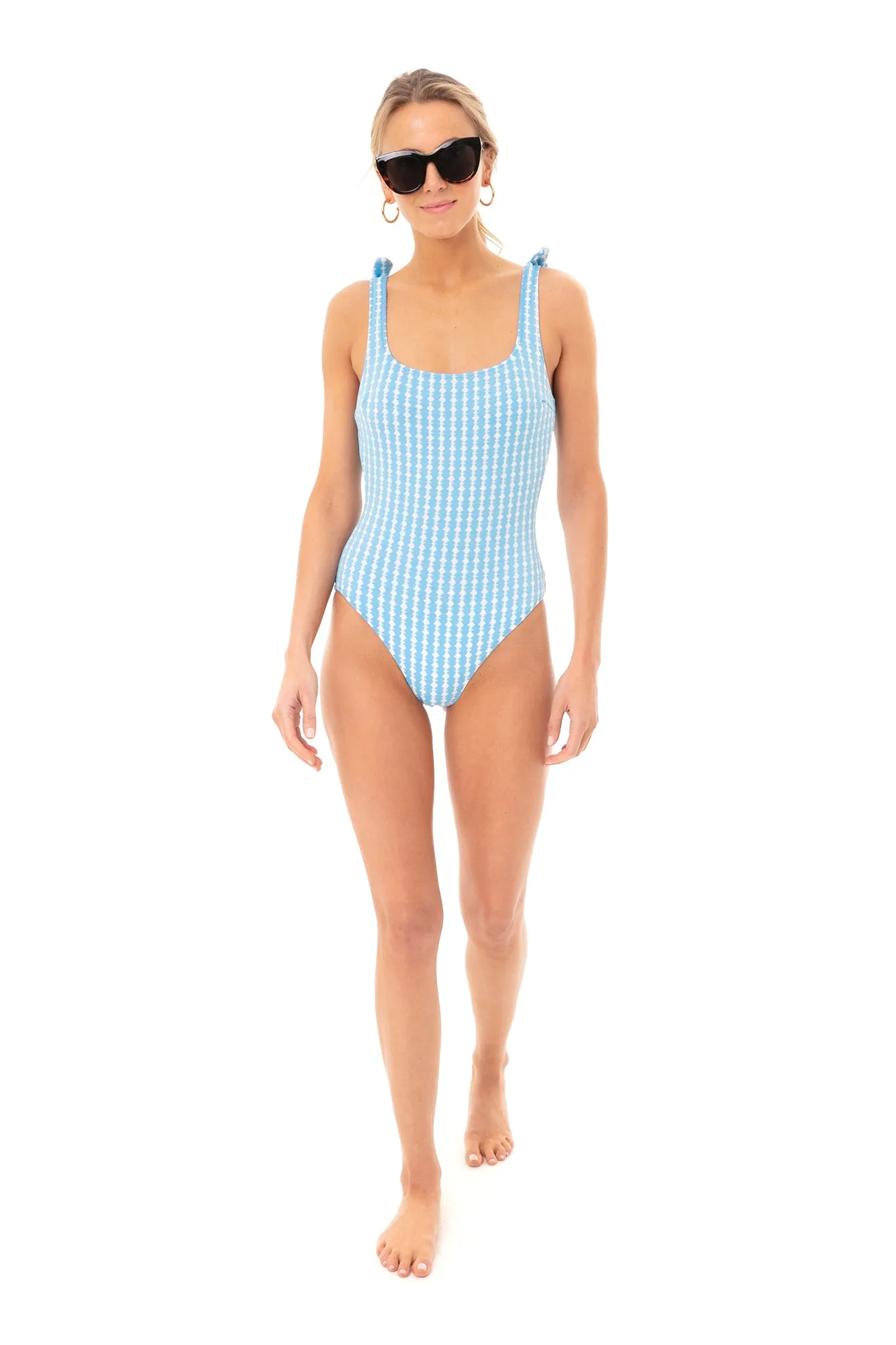 Deep Sky Blue Zala Nageur One Piece sold by Tuckernuck product image thumbnail 3