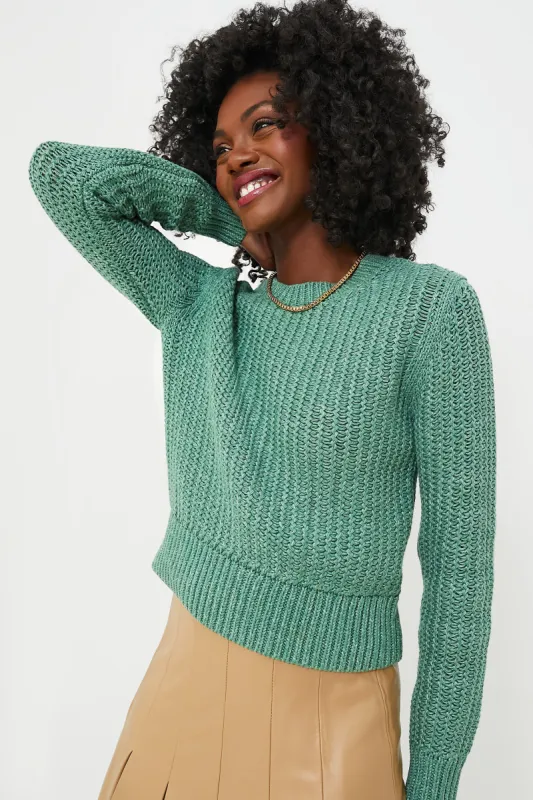 Fairway Green Marl Cotton Blend Long Sleeve Pullover sold by Tuckernuck