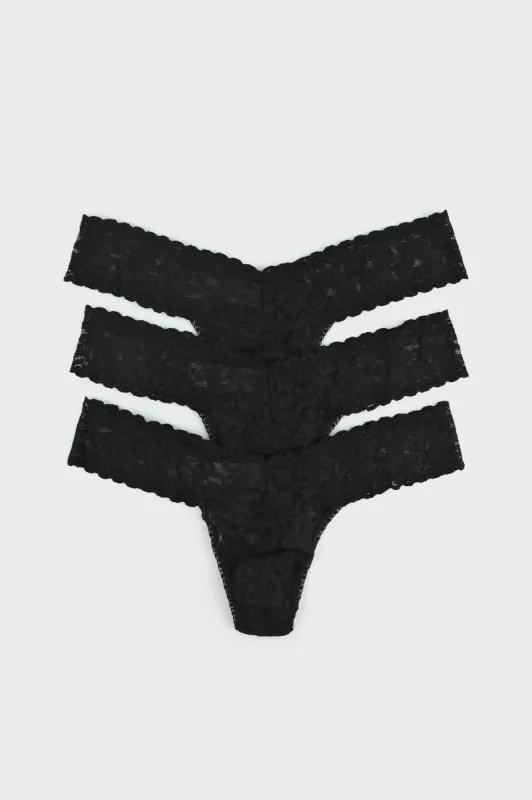 Black Low Rise Thong 3 Pack sold by Tuckernuck