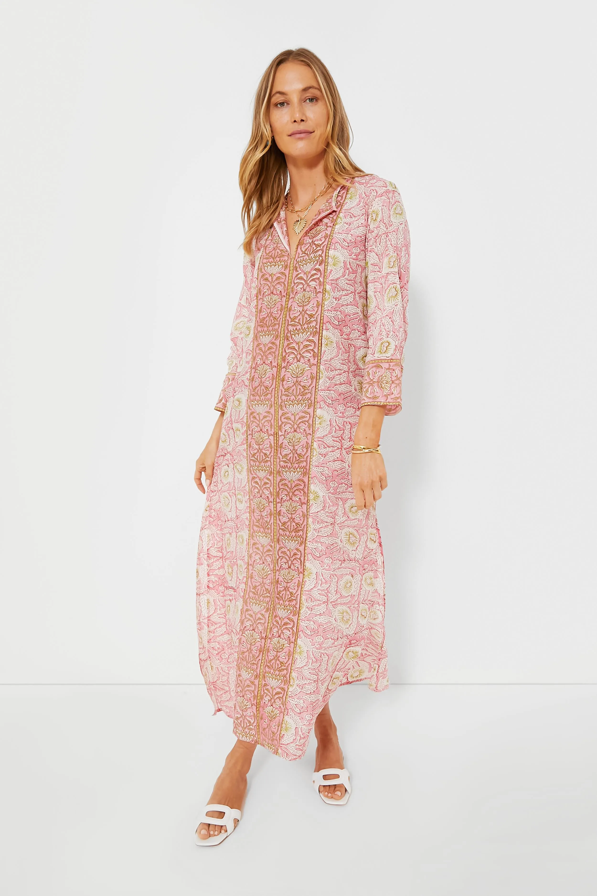 Pink and Green Floral Jane Maxi Dress sold by Tuckernuck