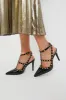 Black Elodie Studded Heels sold by Tuckernuck