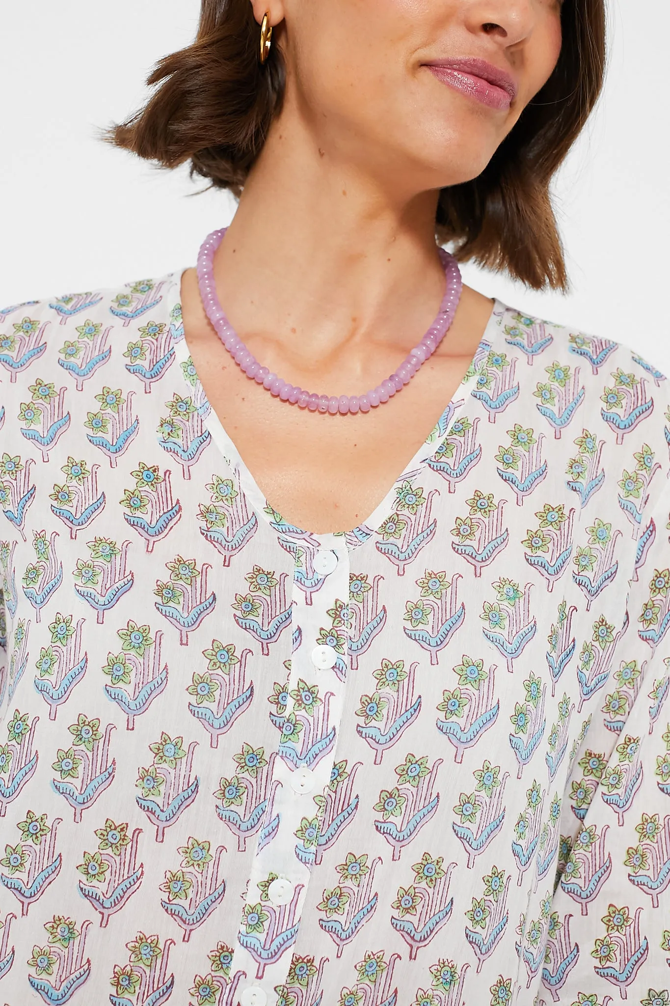 Green Turquoise Print Popover Flounce Dress sold by Tuckernuck product image thumbnail 5