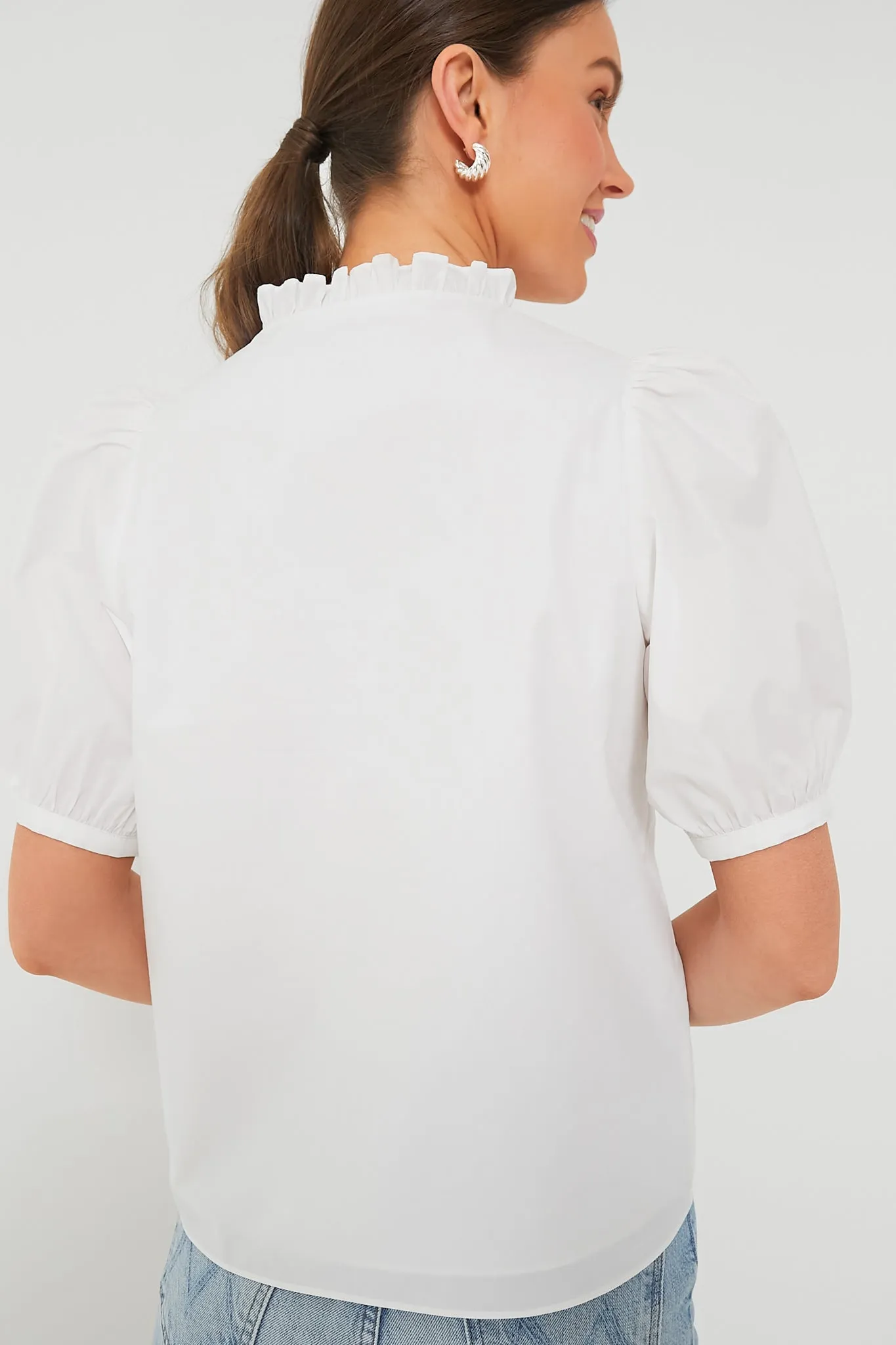 White Ruffle Leigh Blouse sold by Tuckernuck product image thumbnail 4