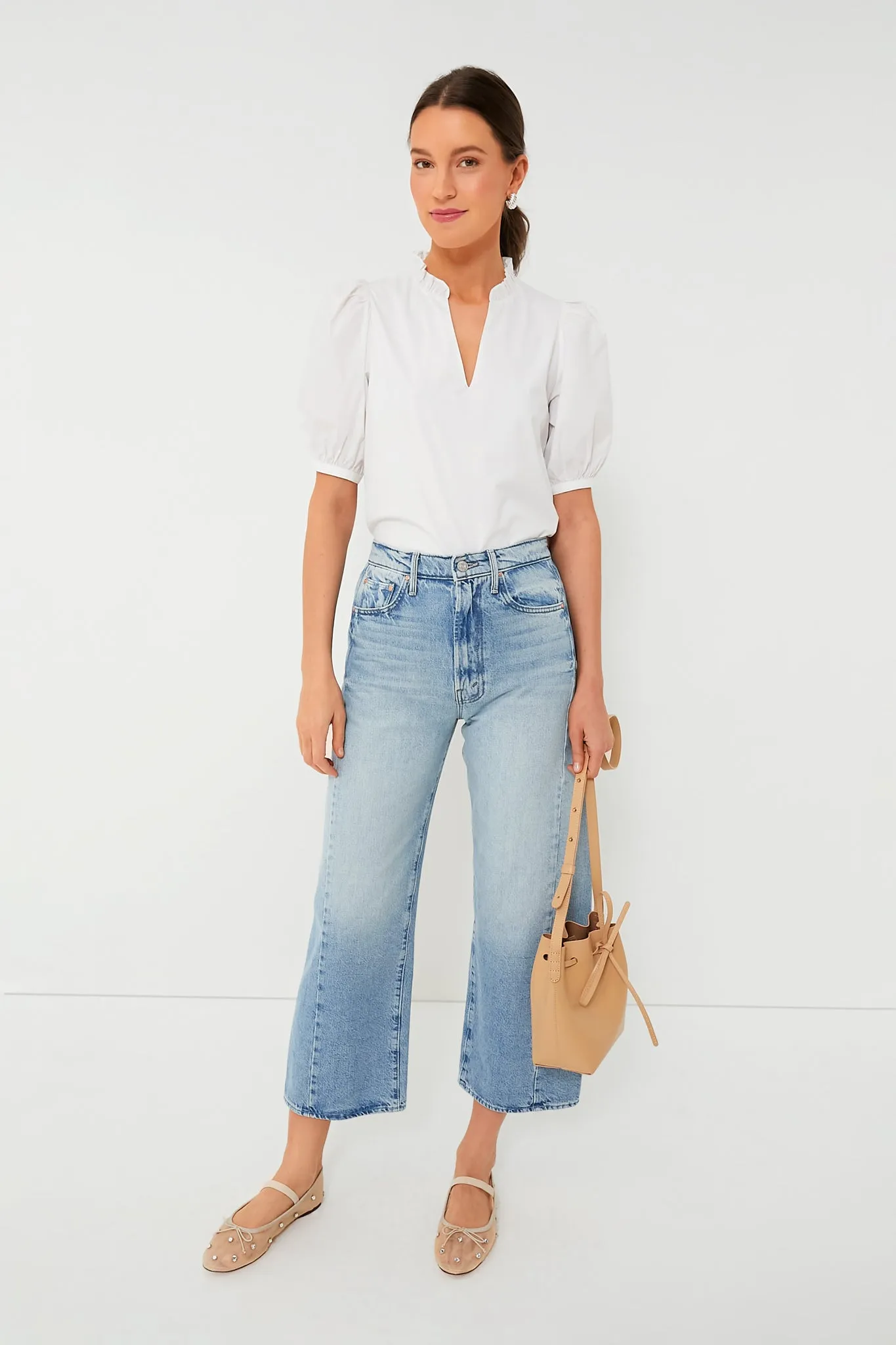 White Ruffle Leigh Blouse sold by Tuckernuck product image thumbnail 2