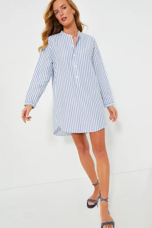 Baltic Stripe Seersucker Bodie Coverup sold by Tuckernuck