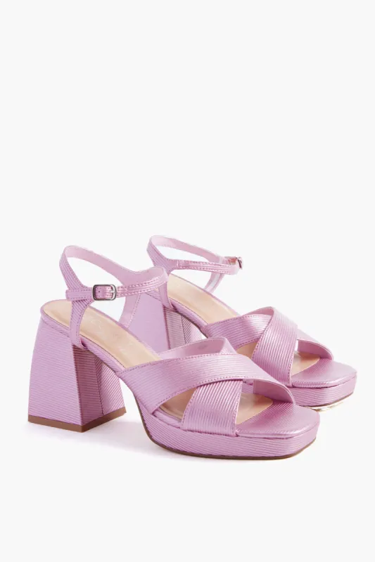 Lilac Metallic Robin Heels sold by Tuckernuck