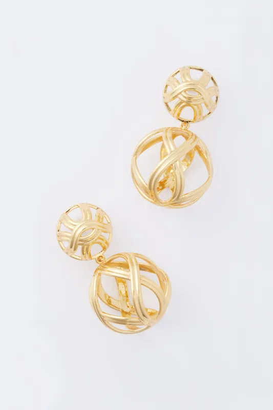 Gold Deco Birdcage Earrings sold by Tuckernuck