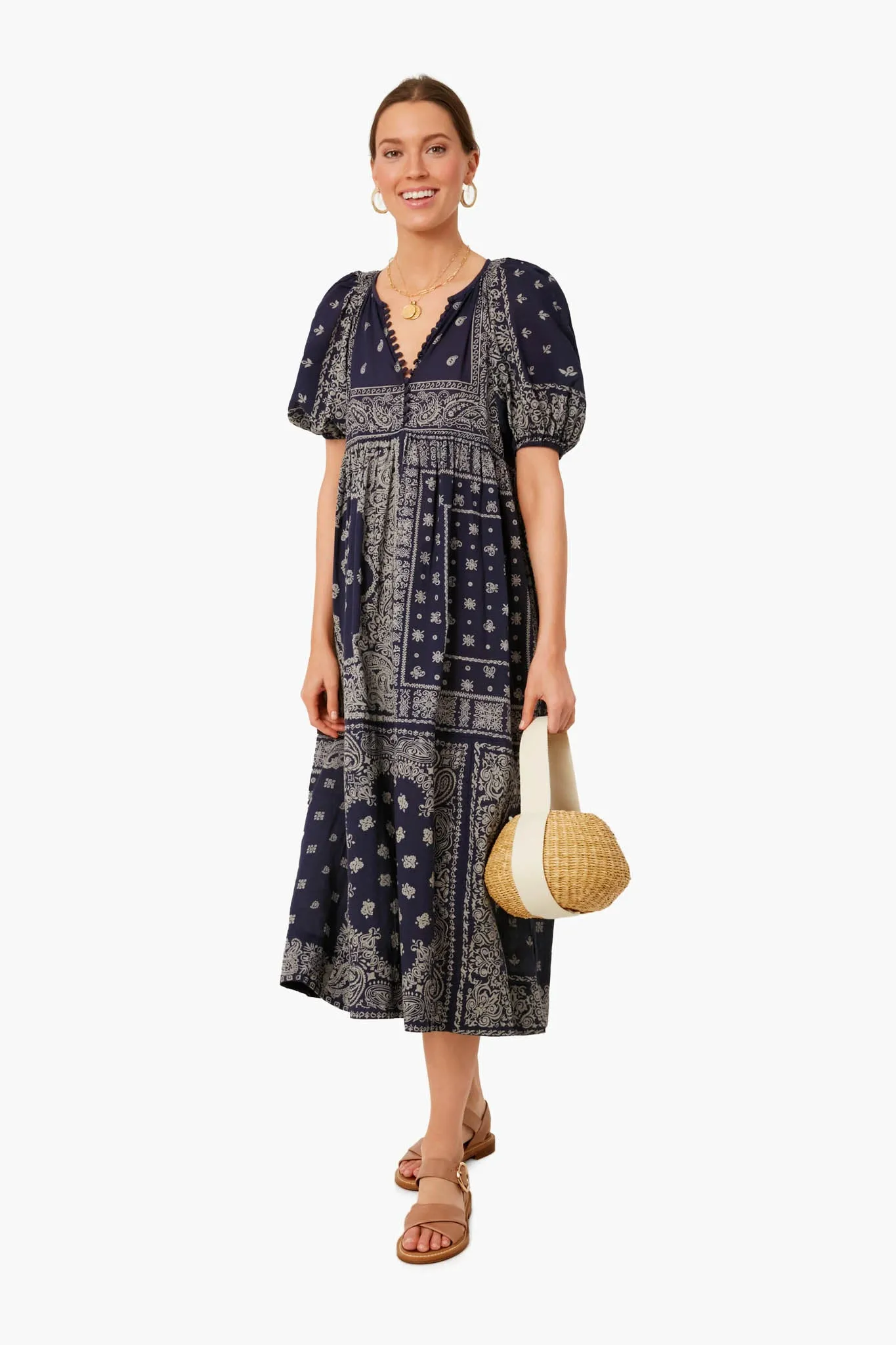 Navy Bandana Print The Ravine Dress sold by Tuckernuck product image thumbnail 2