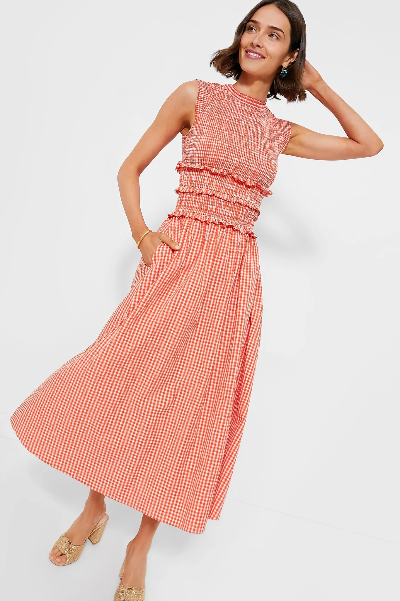 Poppy Gingham Louise Dress sold by Tuckernuck