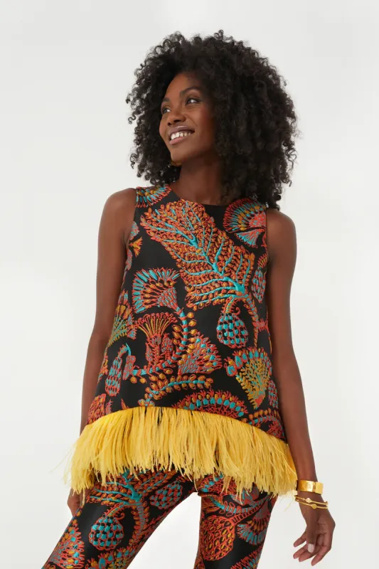 Jacquard Sicomore La Scala Top With Feathers sold by Tuckernuck