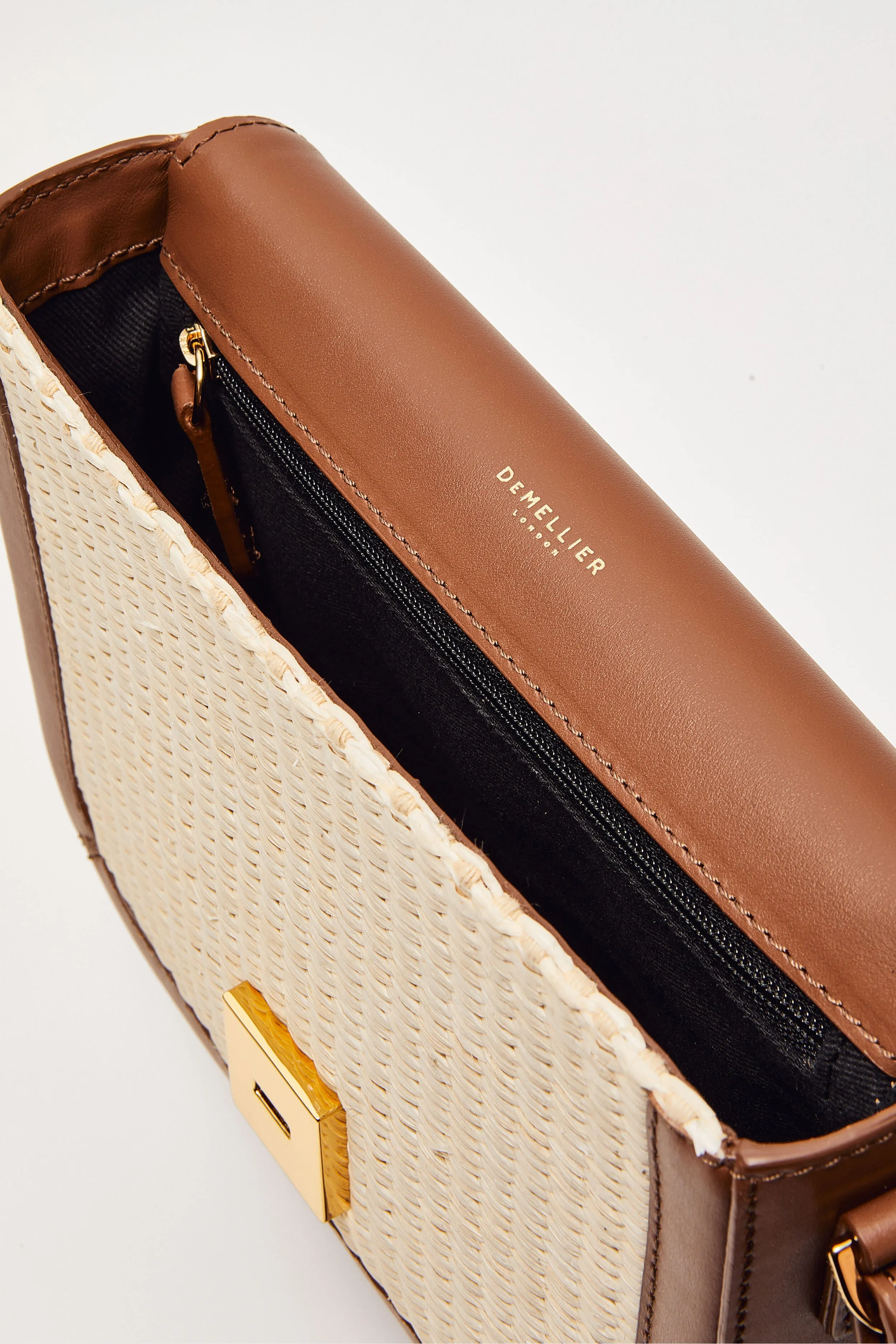 Natural Raffia and Tan Small Vancouver Crossbody sold by Tuckernuck product image thumbnail 5