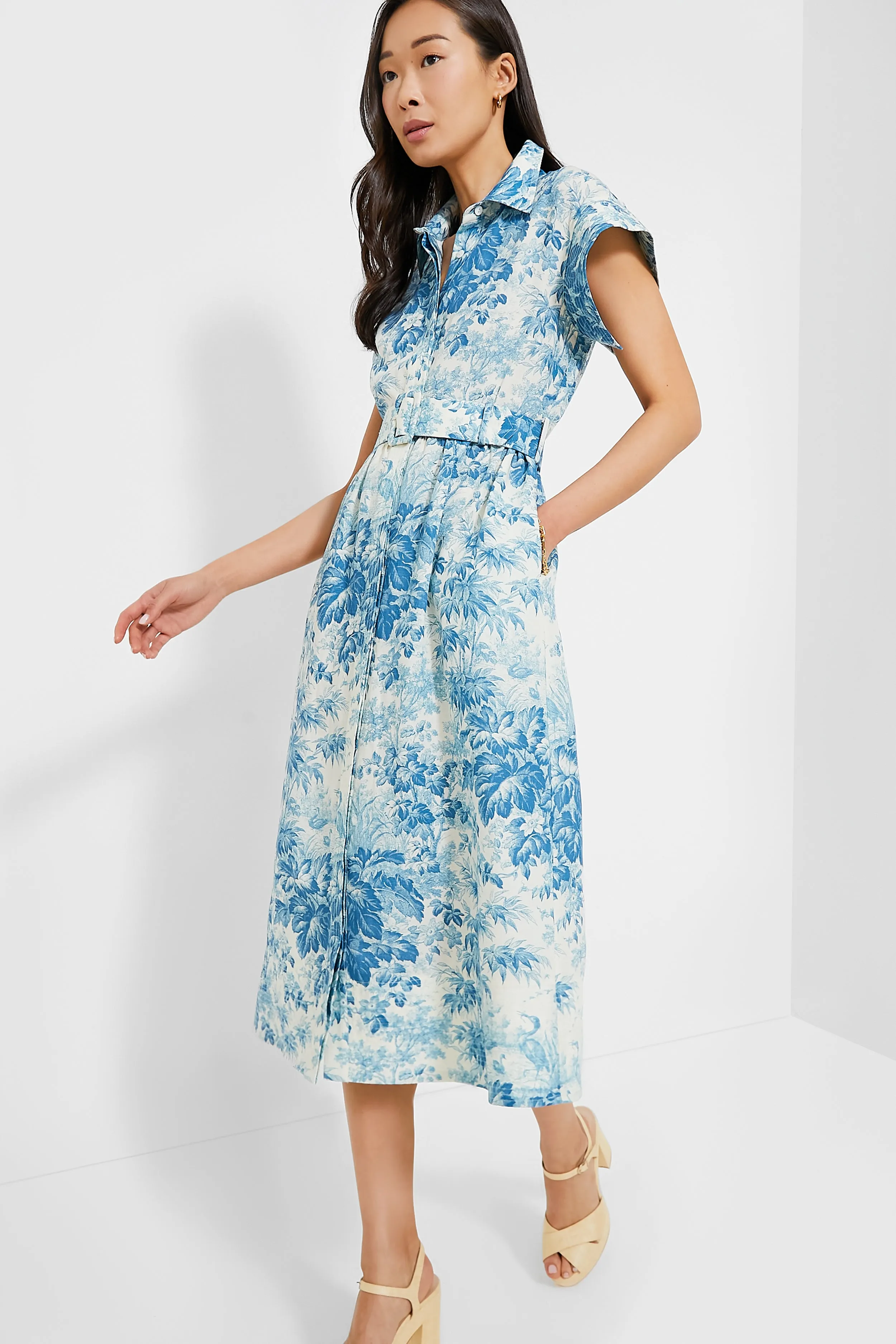 Misty Blue Toile Chloe Dress sold by Tuckernuck product image thumbnail 4