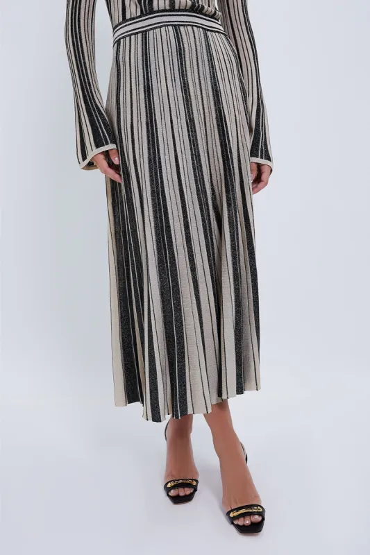 Black and Gold Metallic Stripe Skirt sold by Tuckernuck