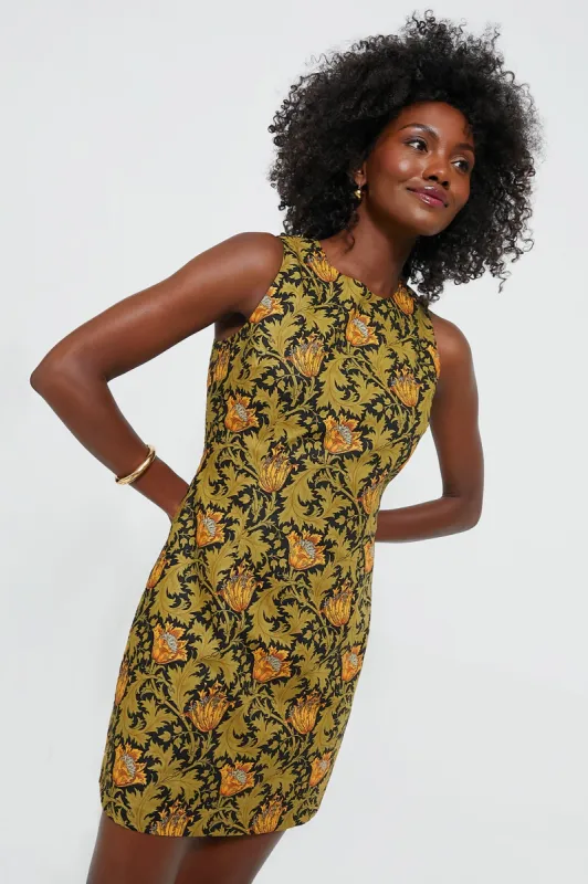 Olive Leafy Floral Lennon Mini Dress sold by Tuckernuck