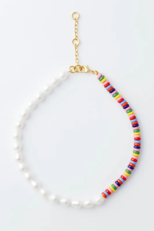 Rainbow and Pearl Frankie Necklace sold by Tuckernuck
