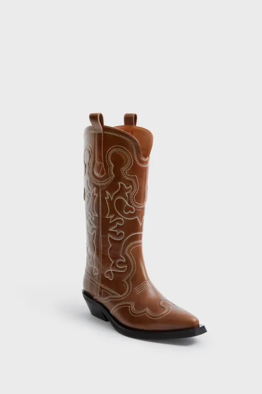 Tiger's Eye Mid Shaft Embroidered Western Boot sold by Tuckernuck