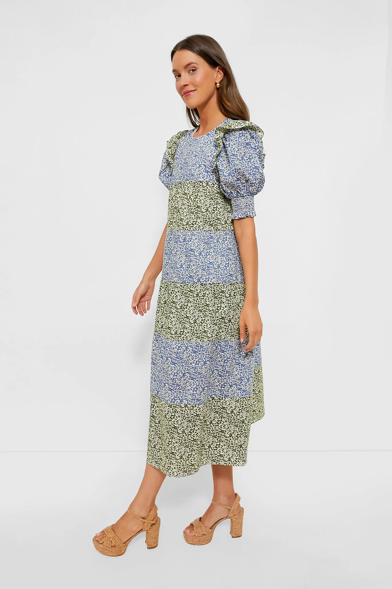 Green & Blue Floral Barton Midi Dress sold by Tuckernuck product image thumbnail 3