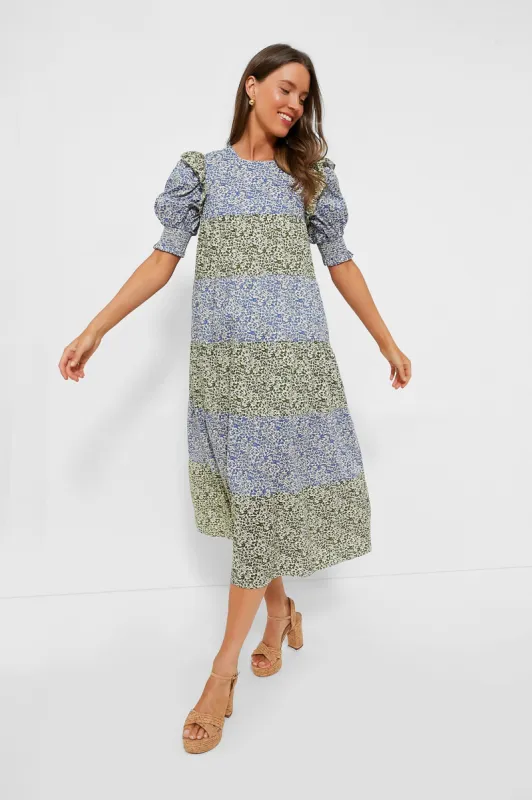 Green & Blue Floral Barton Midi Dress sold by Tuckernuck